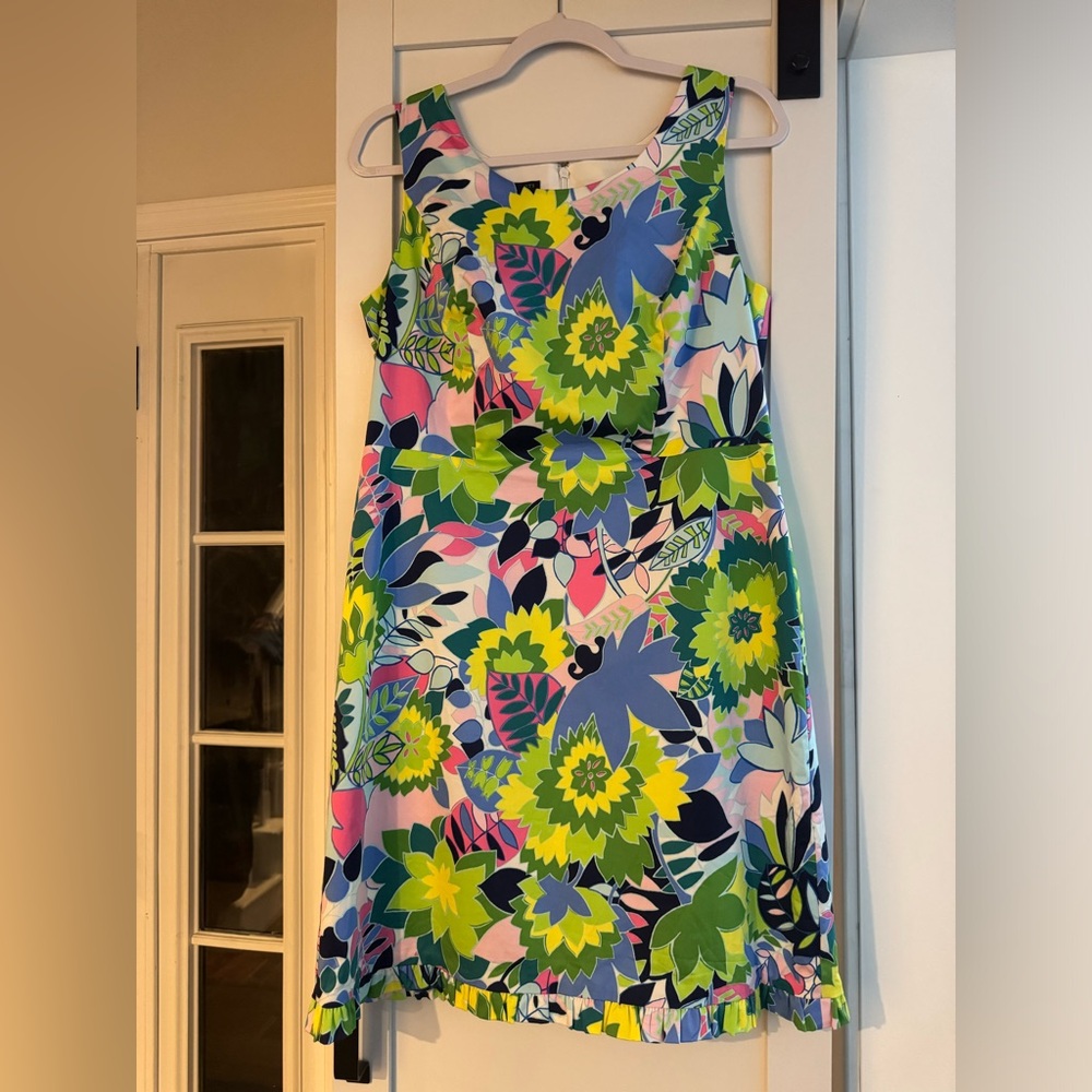 Talbots Vibrant Floral Midi Dress - Green and Blue